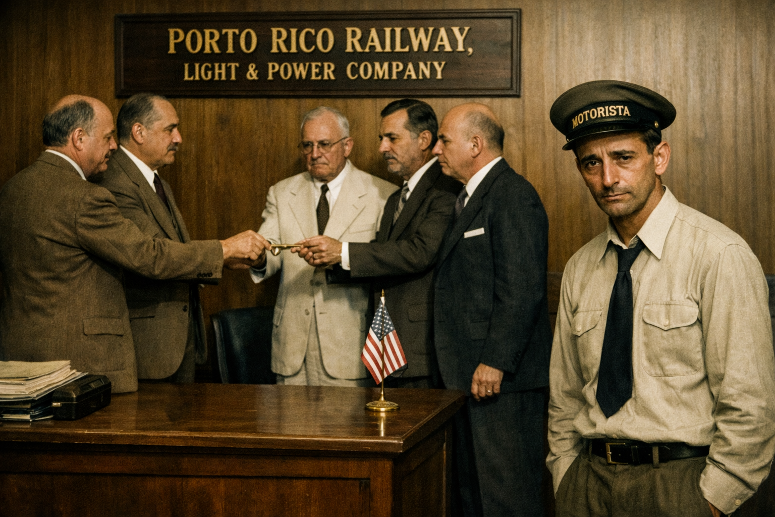 Entregando las llaves del trolley.